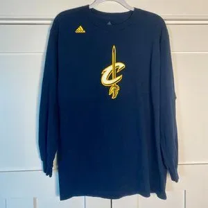 adidas Shirts Lebron James Cavs Adidas Long Sleeve Shirt Navy